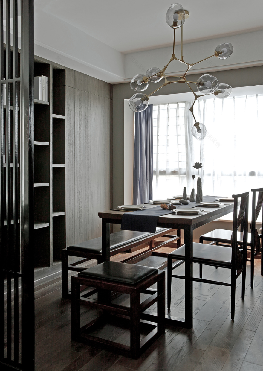 杭州天鸿香榭里 135㎡新中式禅意设计,自然与空间的完美交融-48