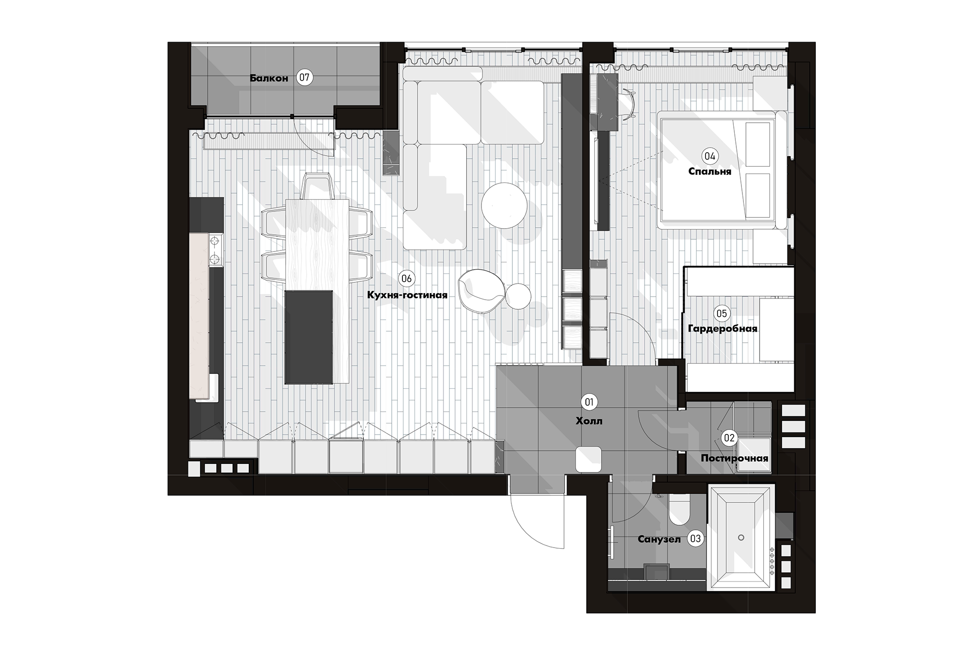 76㎡现代简约深色空间设计丨KYDE.architects-3