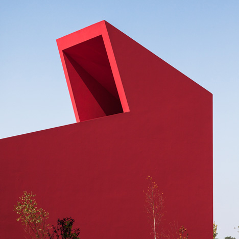 Casa das Artes art and culture centre with bright red walls-0