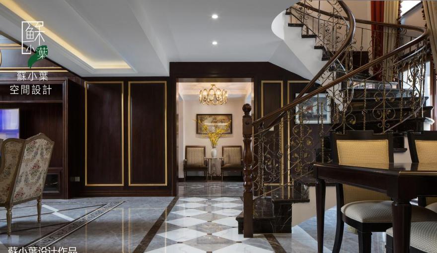 美式奢华空间,旋转楼梯与多元儿童房设计-4