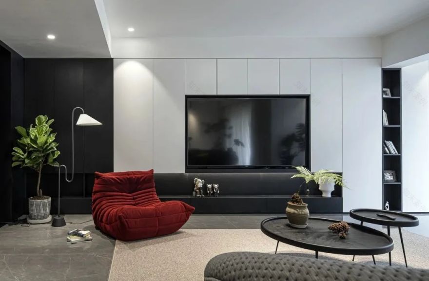 红与黑的碰撞 · 合肥万科时代之光住宅设计丨中国合肥丨黑白灰空间设计-12