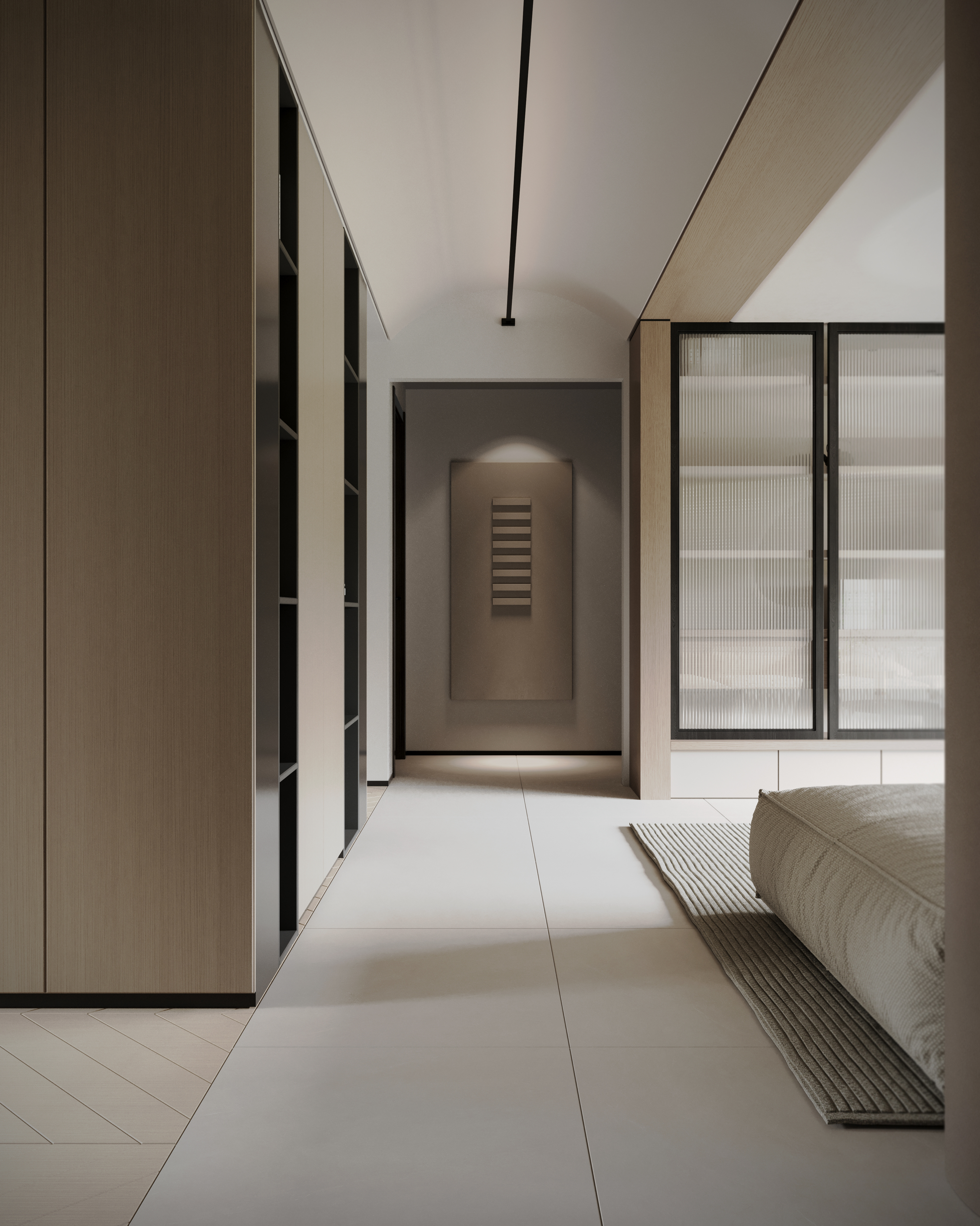 弧丨光影 动线交互空间下的自然诧寂-4