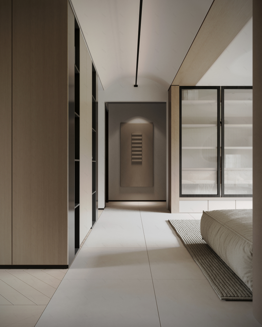 弧丨光影 动线交互空间下的自然诧寂-4