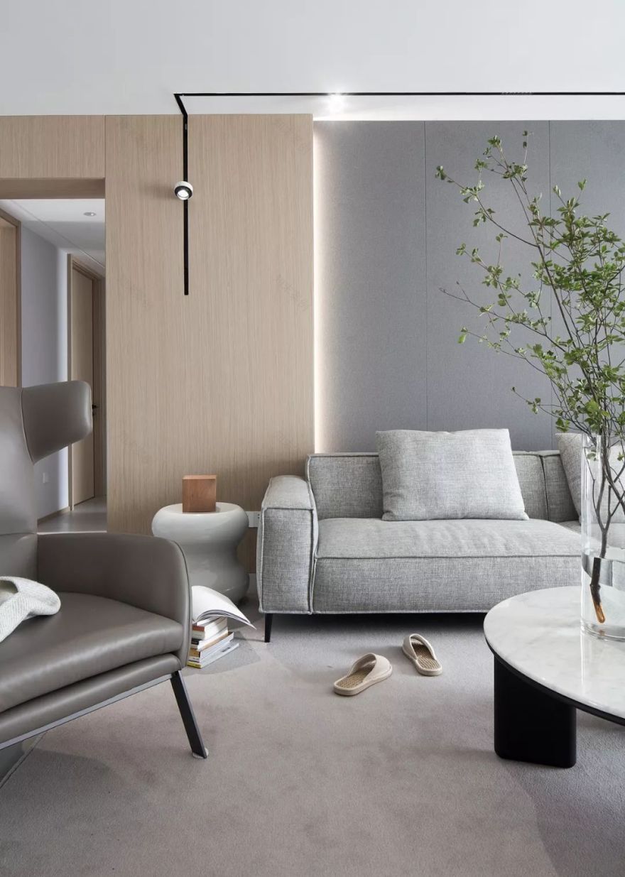 145㎡清新原木公寓,几何线条打造通透空间-32