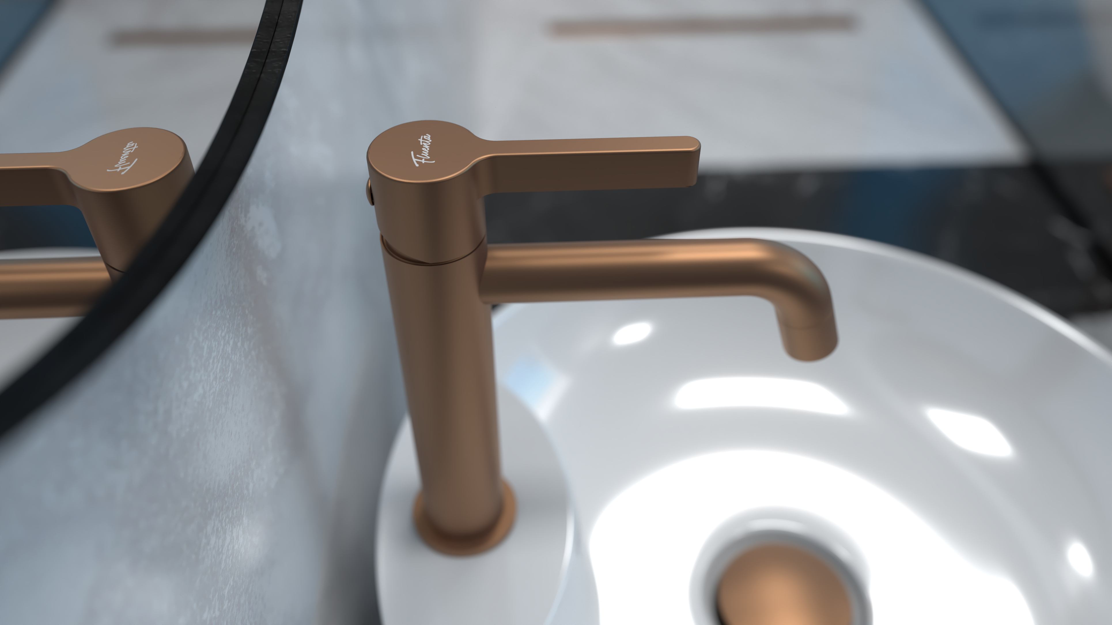 Bathroom renderings copper and black faucets-8