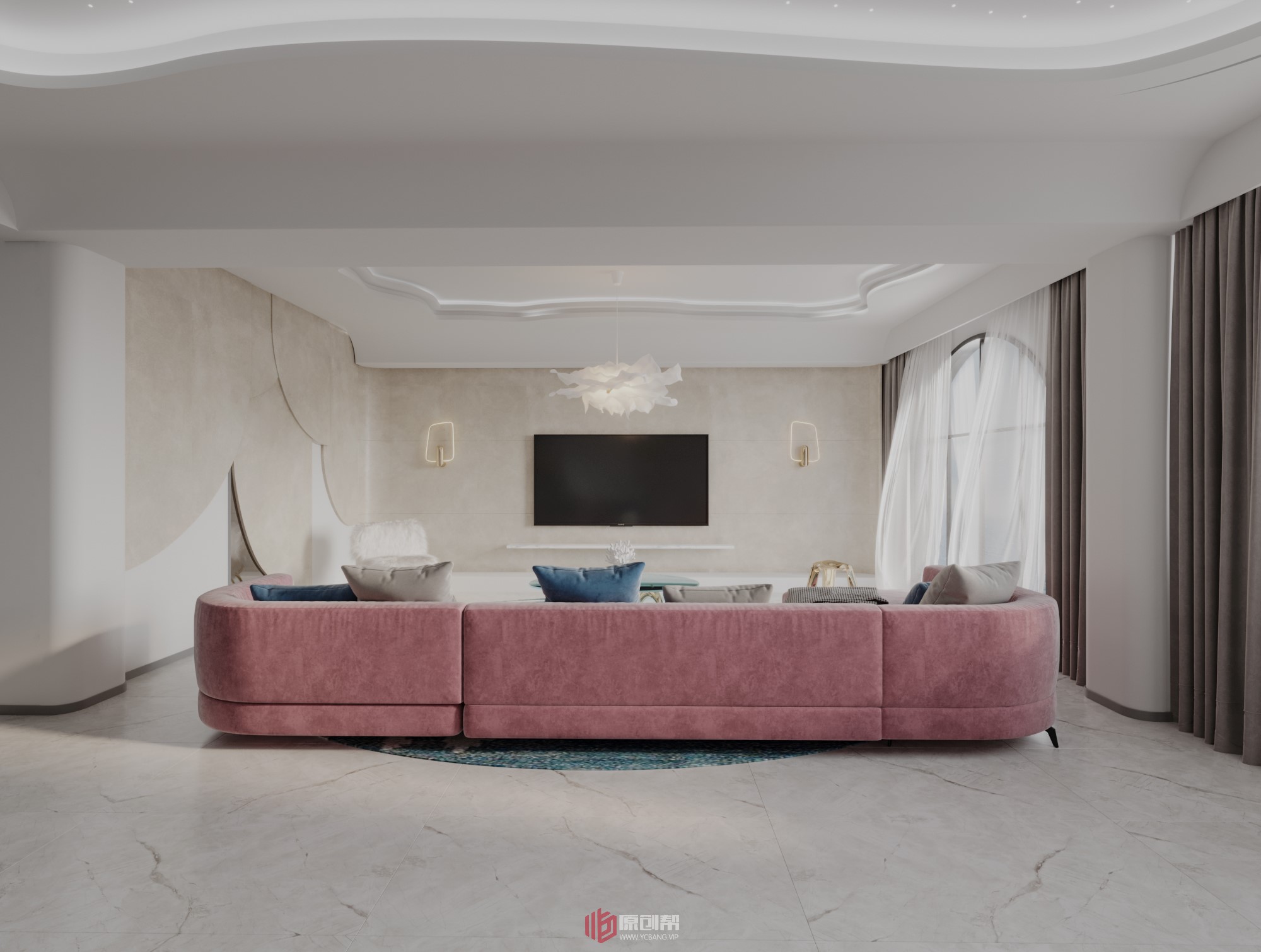 温柔粉系少女心梦幻新家丨中国新余丨新余子拾装饰设计有限公司-8