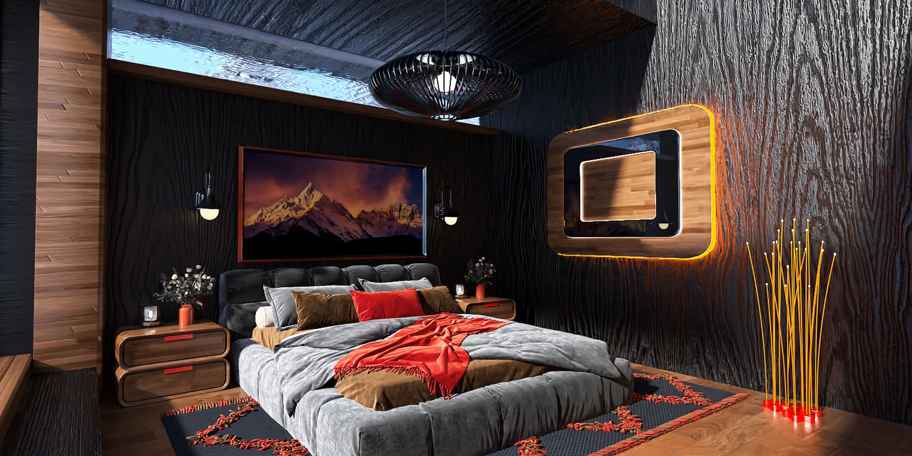 Black House in a Winter Landscape – 3D Design Project-7