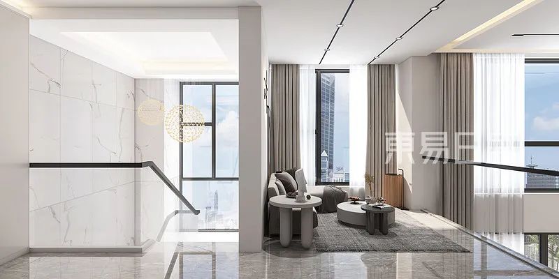 300㎡冷色调复式装修，360度无死角的美！-20