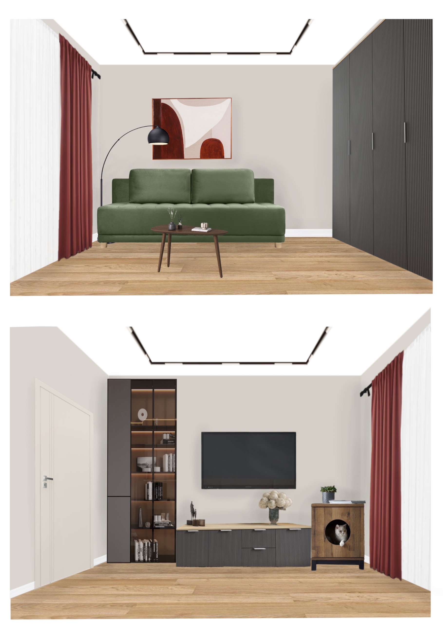 Kondratievsky ave, 55m2, SPb: collages+documentation-1