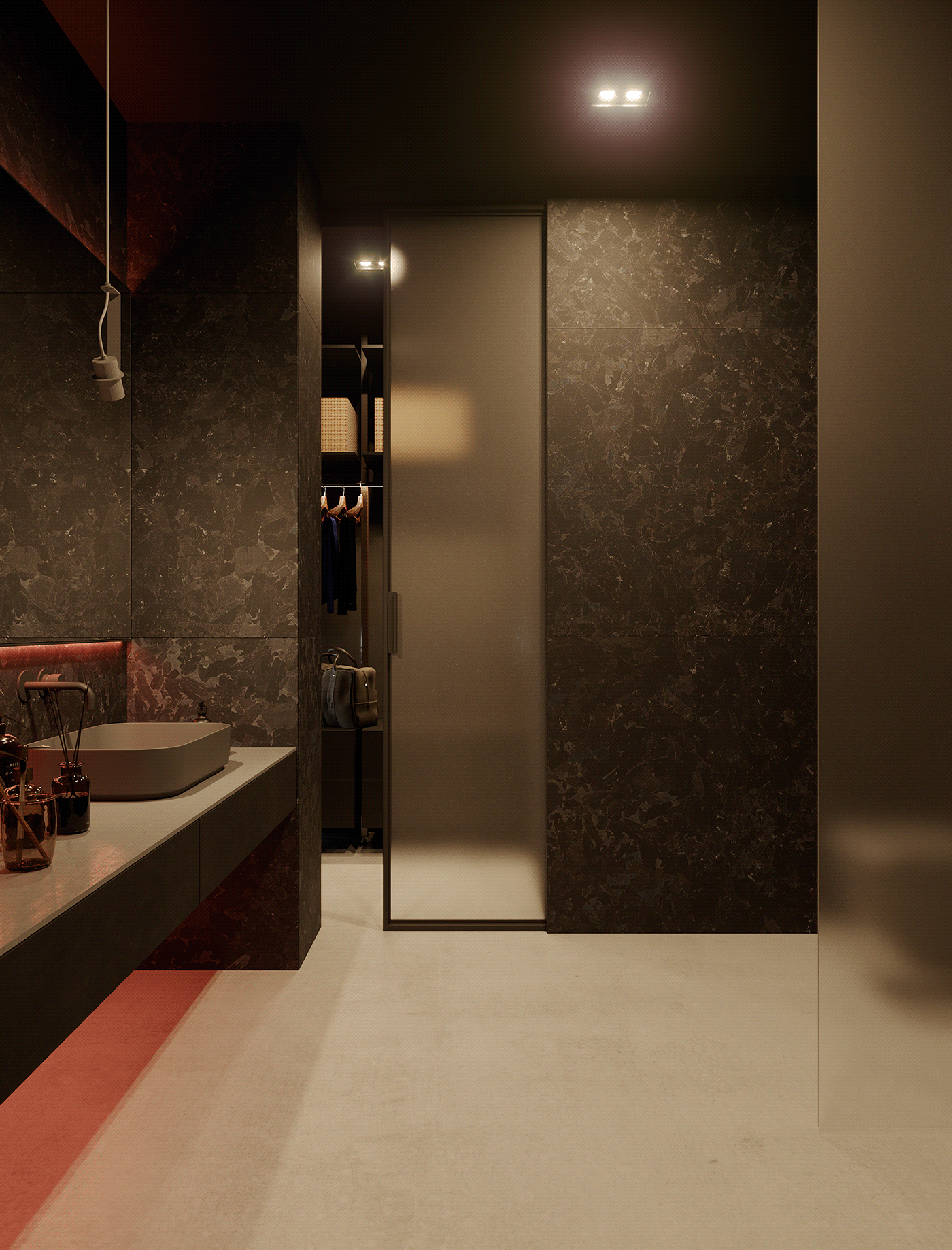 120平 黑红调子 空间设计-22