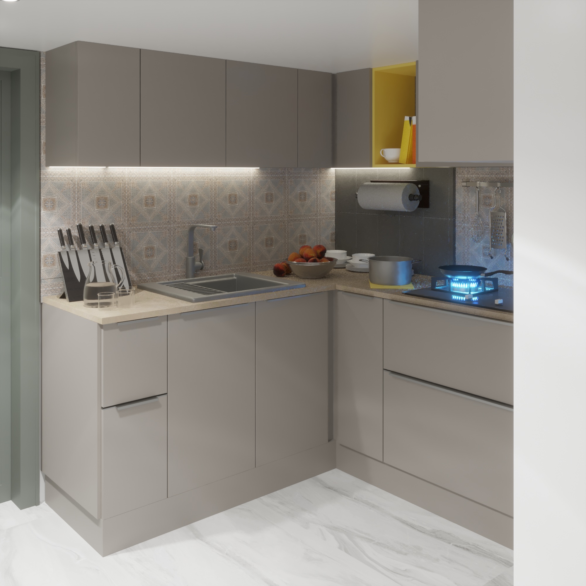 Home Interior Kitchen & Living & Bedroom & Bathroom-6