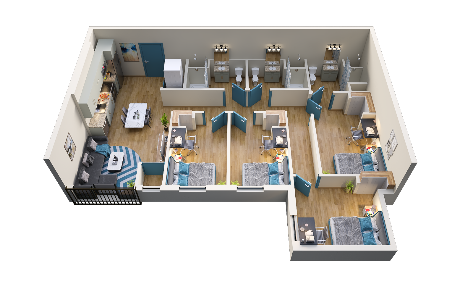 20 Housing units 3D plans-24