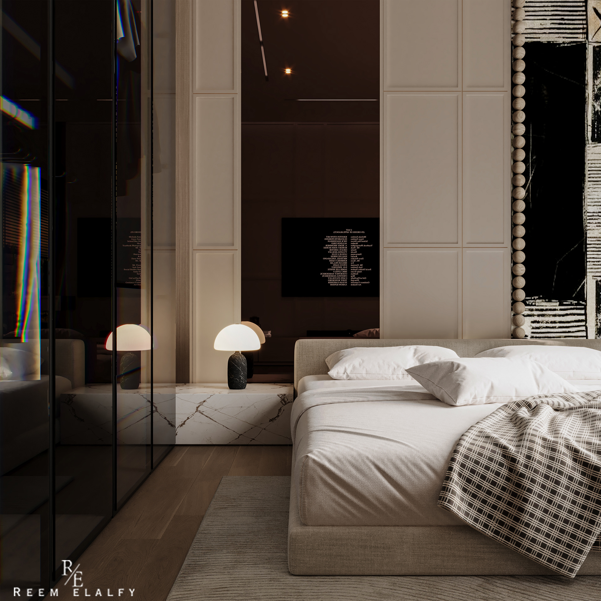 Modern Bedroom Interior | Warm Minimal Design-11