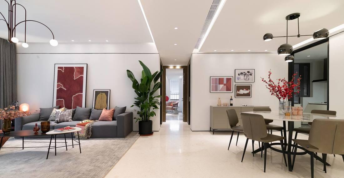 北欧风大平层注入活力色彩，展现高级美感-0