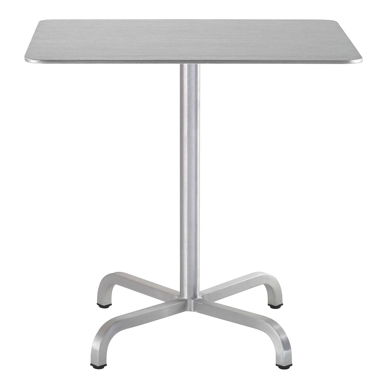 Emeco 20-06 Small Square Café Table in Brushed Aluminum by Norman Foster For Sale at 1stDibs | small square cafe-0