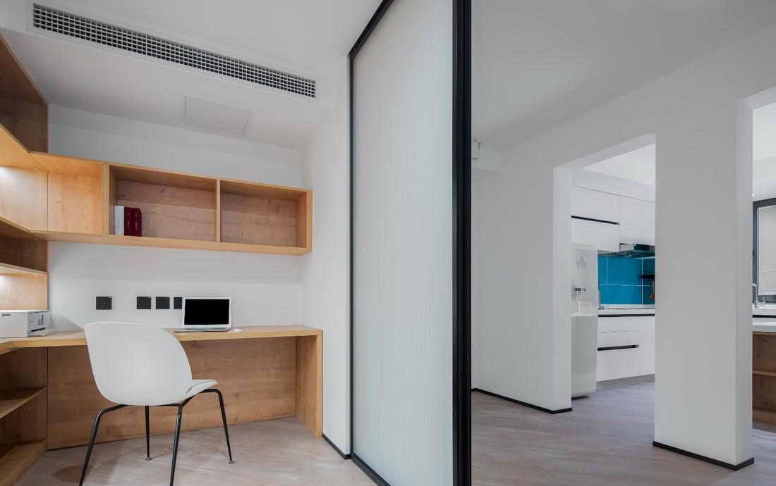 简约黑白灰,138㎡单身男士的现代家居设计-20