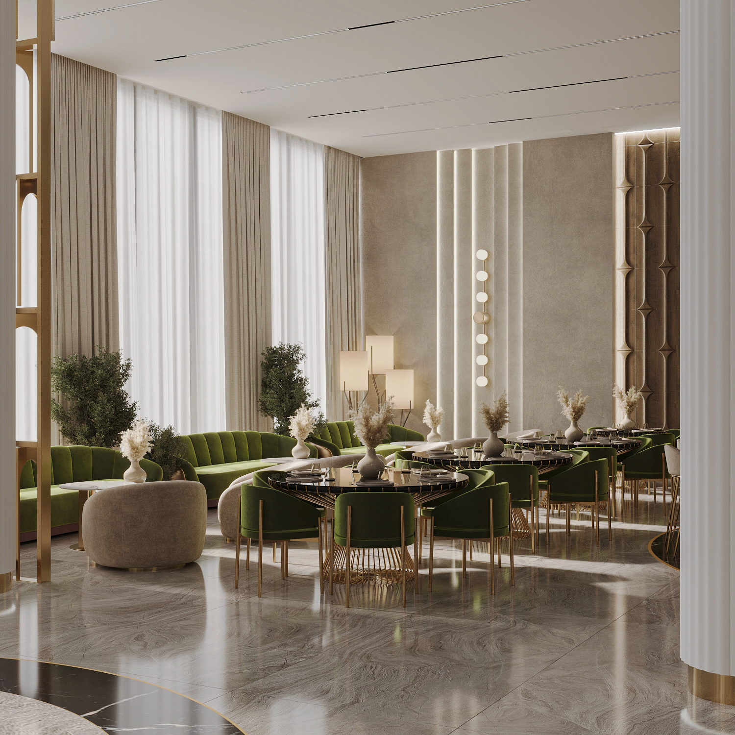 Lu·ury可能拼写有误，推测可能是Luxury ，如果是这样，整句可译为奢华酒店接待处设计 丨Nelly Manukian（为zeelproject公司设计）-3