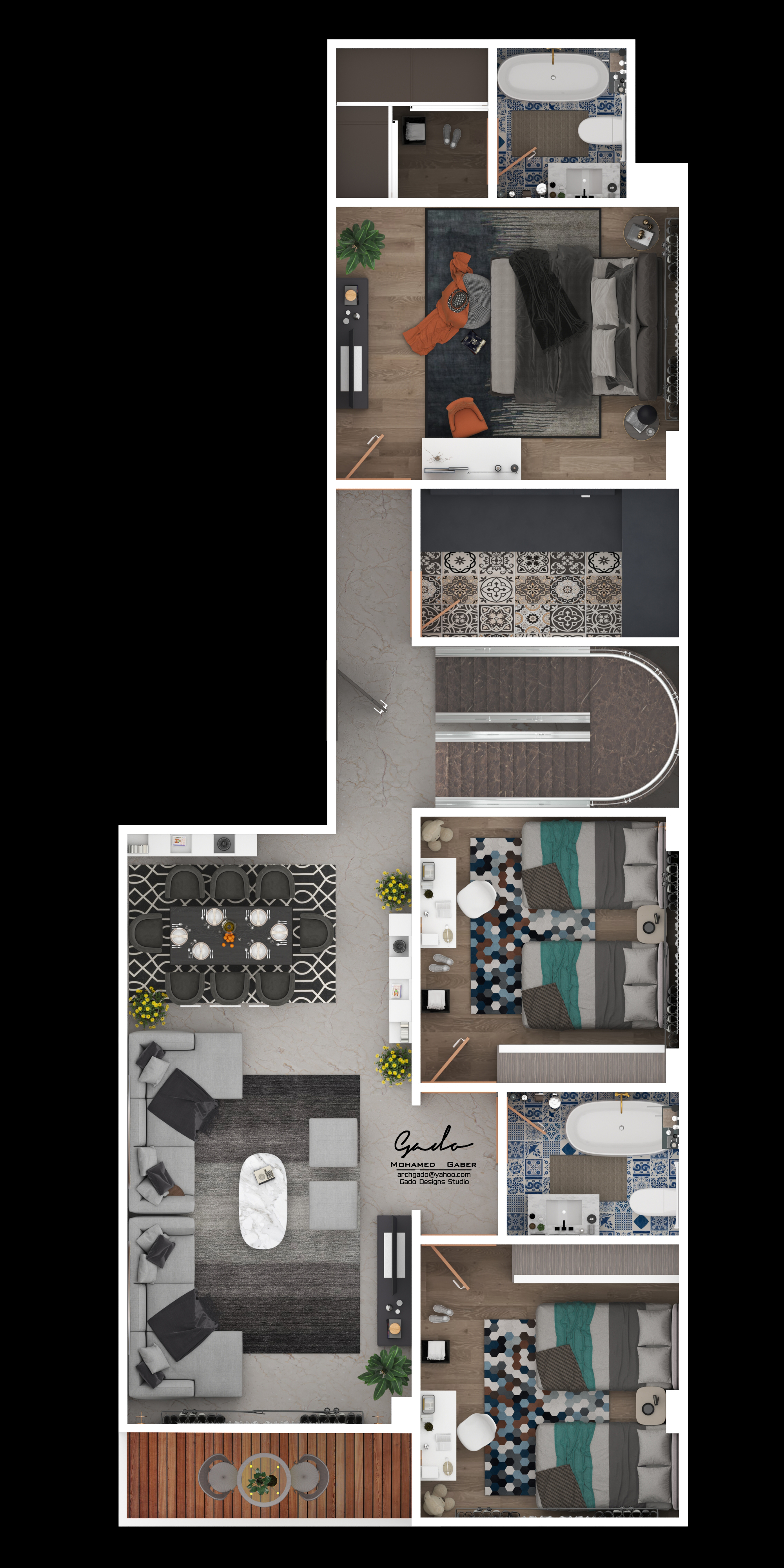 ‎Residental Floor - 3D Plans-3