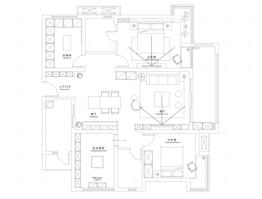 成都中海右岸日式简约风家居设计-3