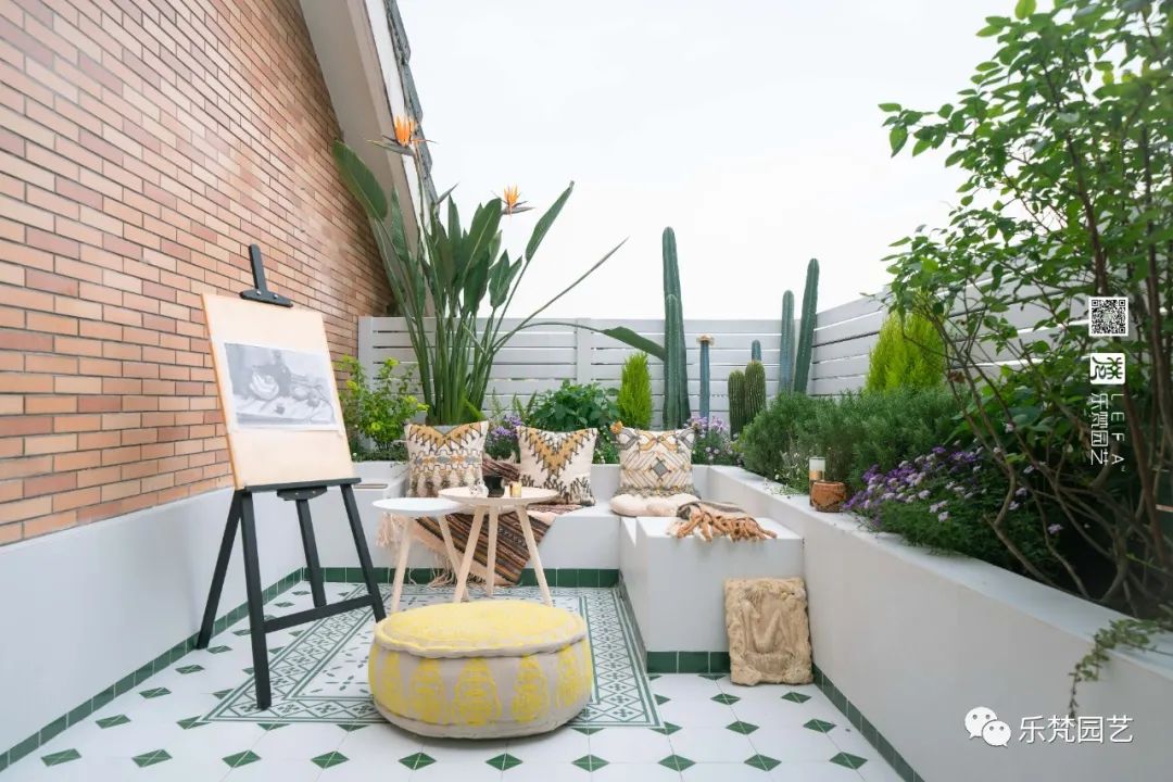 媚媚猫咪的摩洛哥阳台花园丨乐梵园艺-23