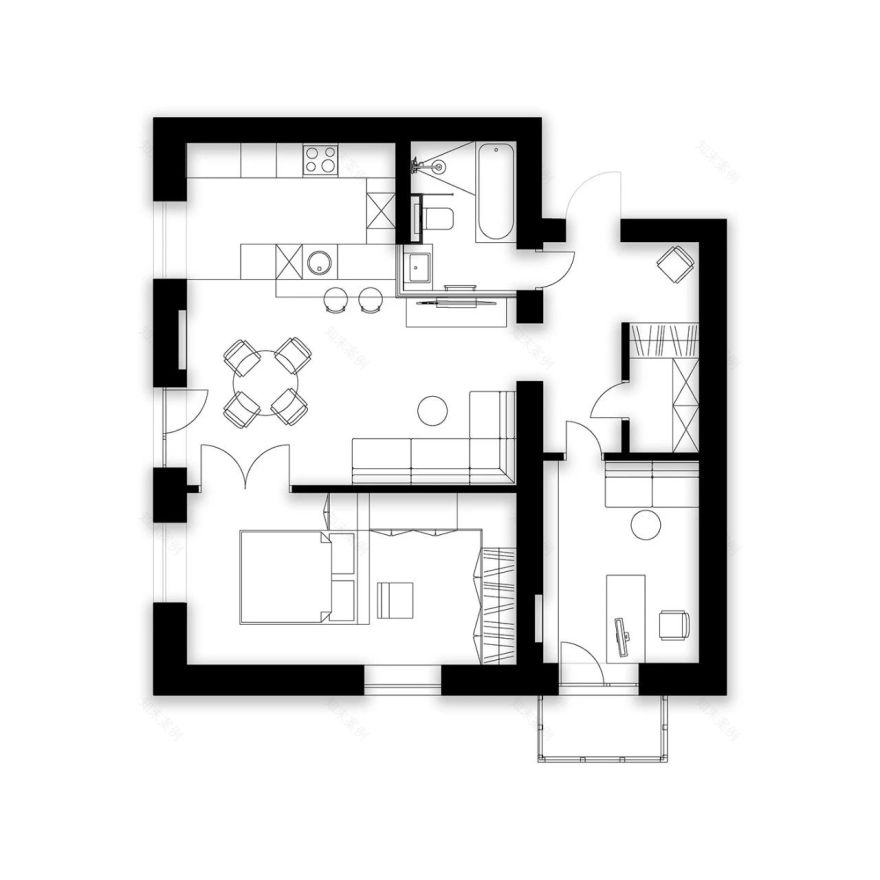 质朴原木单身公寓丨Oleksandr Maly-30