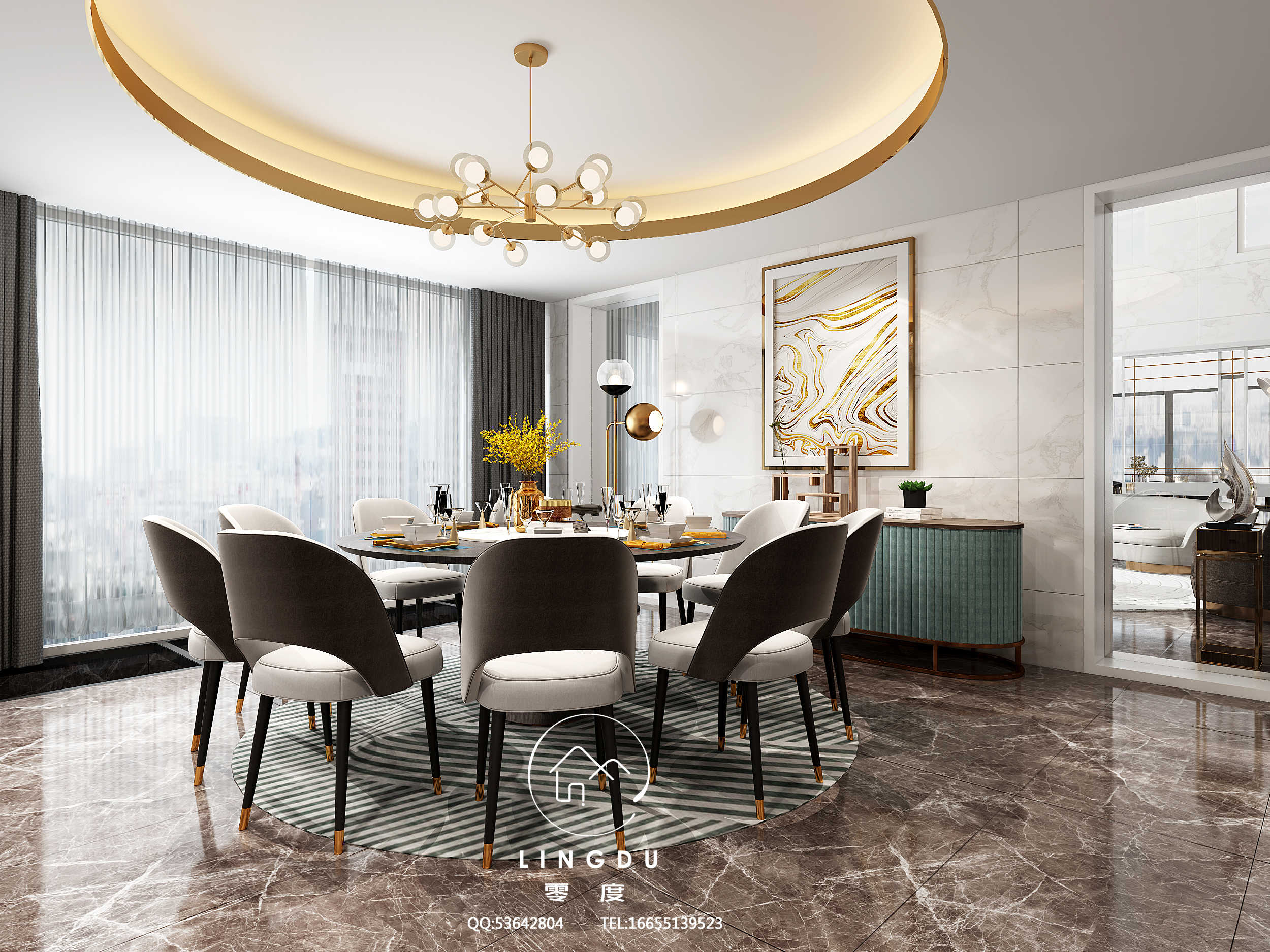 现代轻奢大别墅的零度视觉设计-5