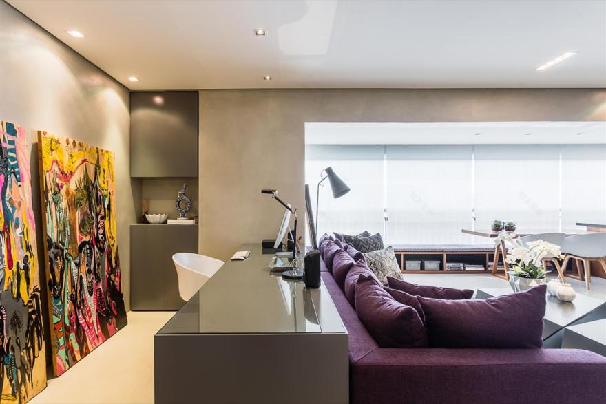 巴西 Apartamento GO · 现代简约风格的多功能公寓设计-5