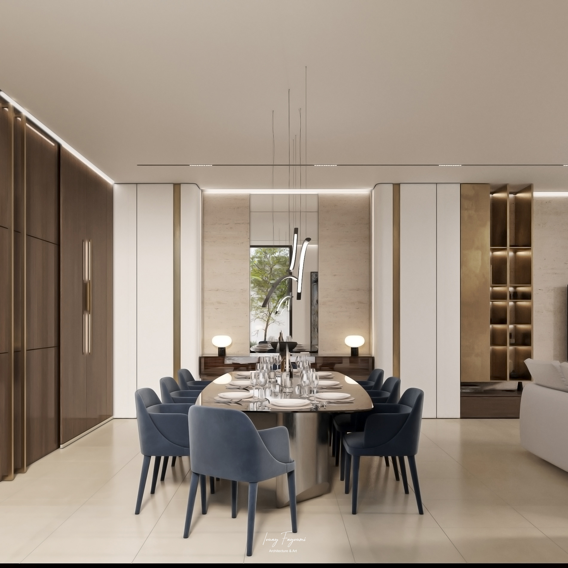 现代客厅与餐厅室内设计-5