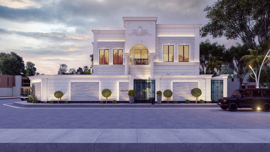 沙特阿拉伯别墅正面丨Construction Palace for decoration-17