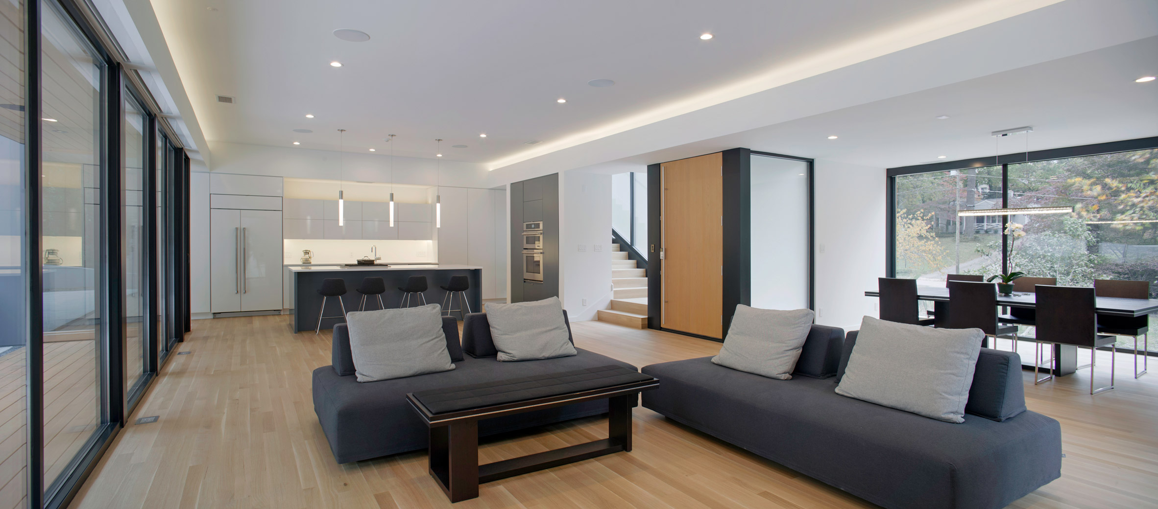 Black stairwell cuts across front of North Carolina home-10