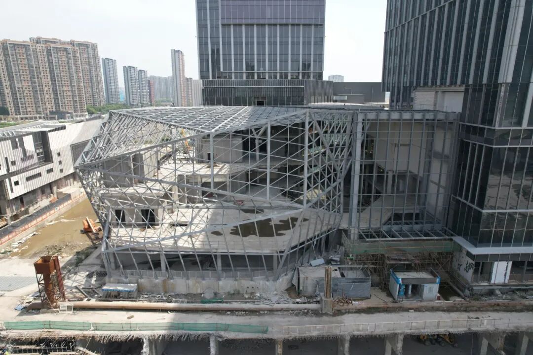 “钻石”展厅，灿耀江北——南京江北新金融中心一期项目二标段钢结构城市展厅主体结构正式完成-19