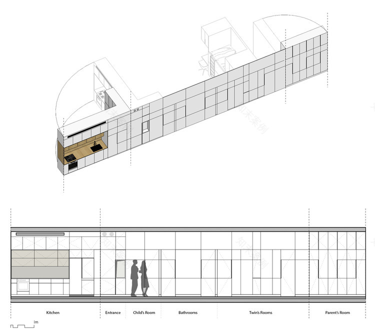 特拉维夫 93 平米狭长公寓,简约实用空间利用-6