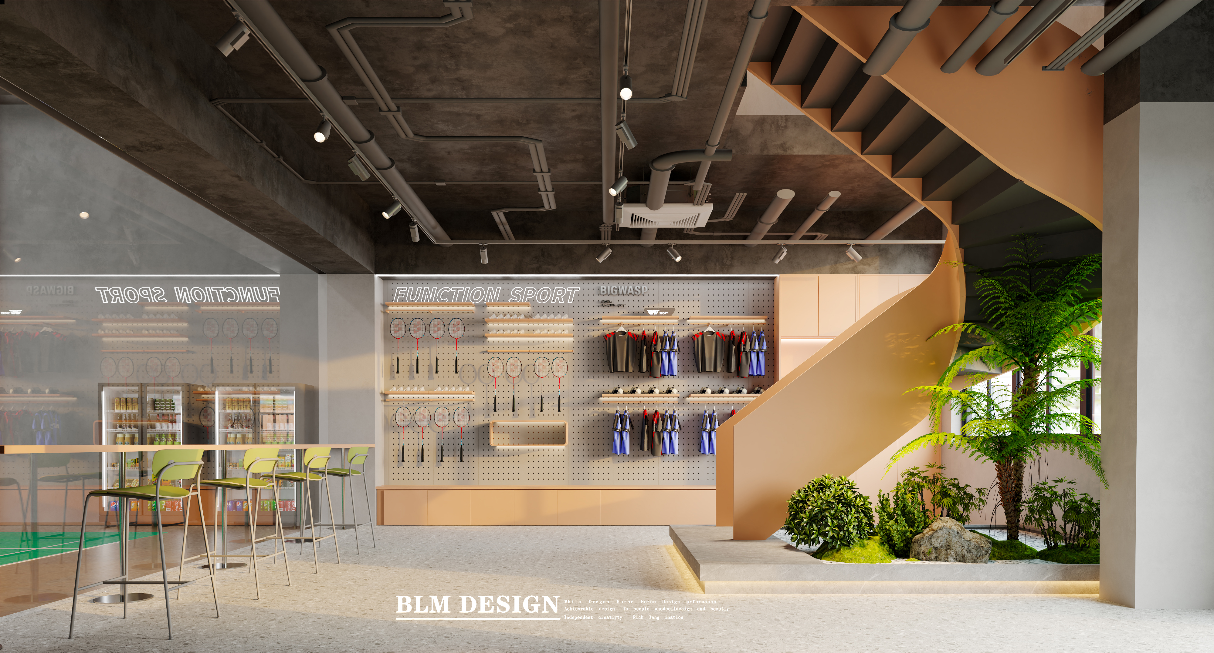 羽毛球馆  白龙马效果图设计制作-7