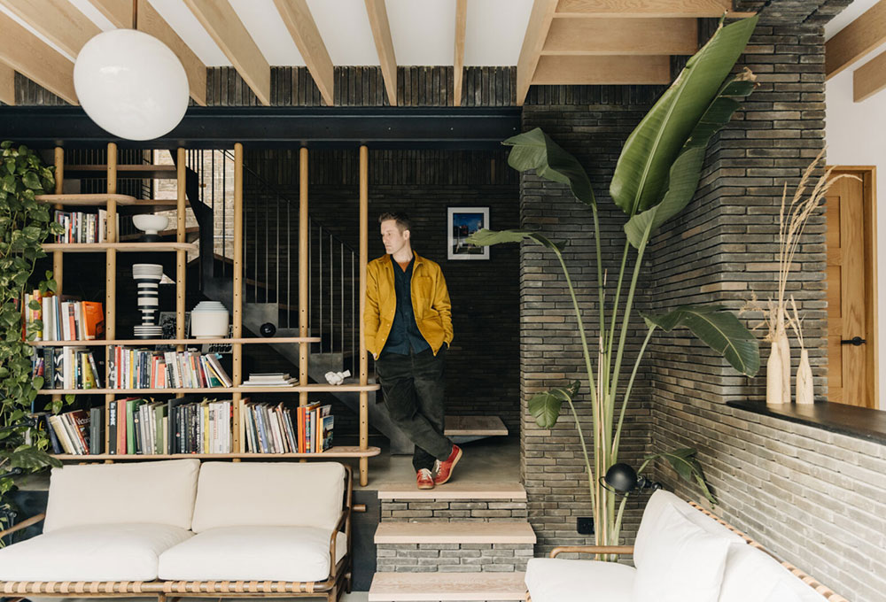 伦敦设计师的暗砖时尚家居-7