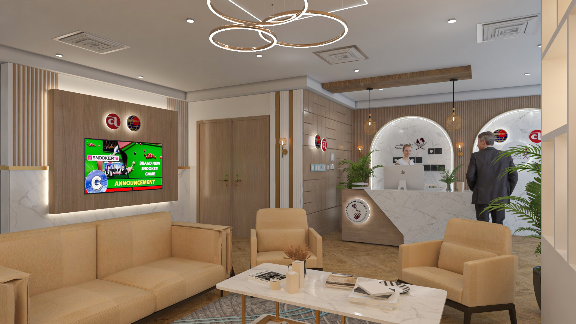 snoker Qatar etihad cooperation reception hall-8