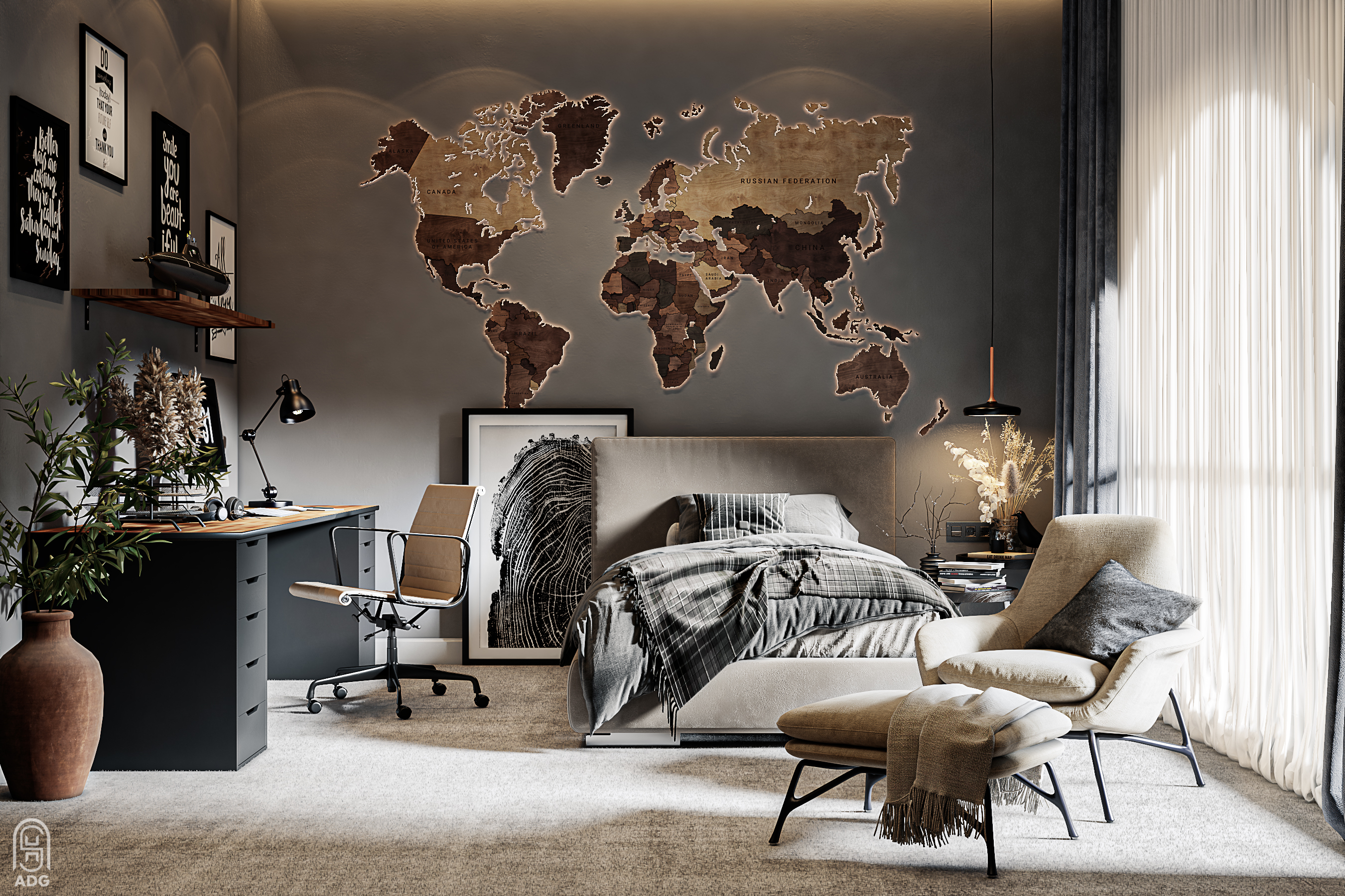 卧室带小工作区丨沙特阿拉伯吉达-3