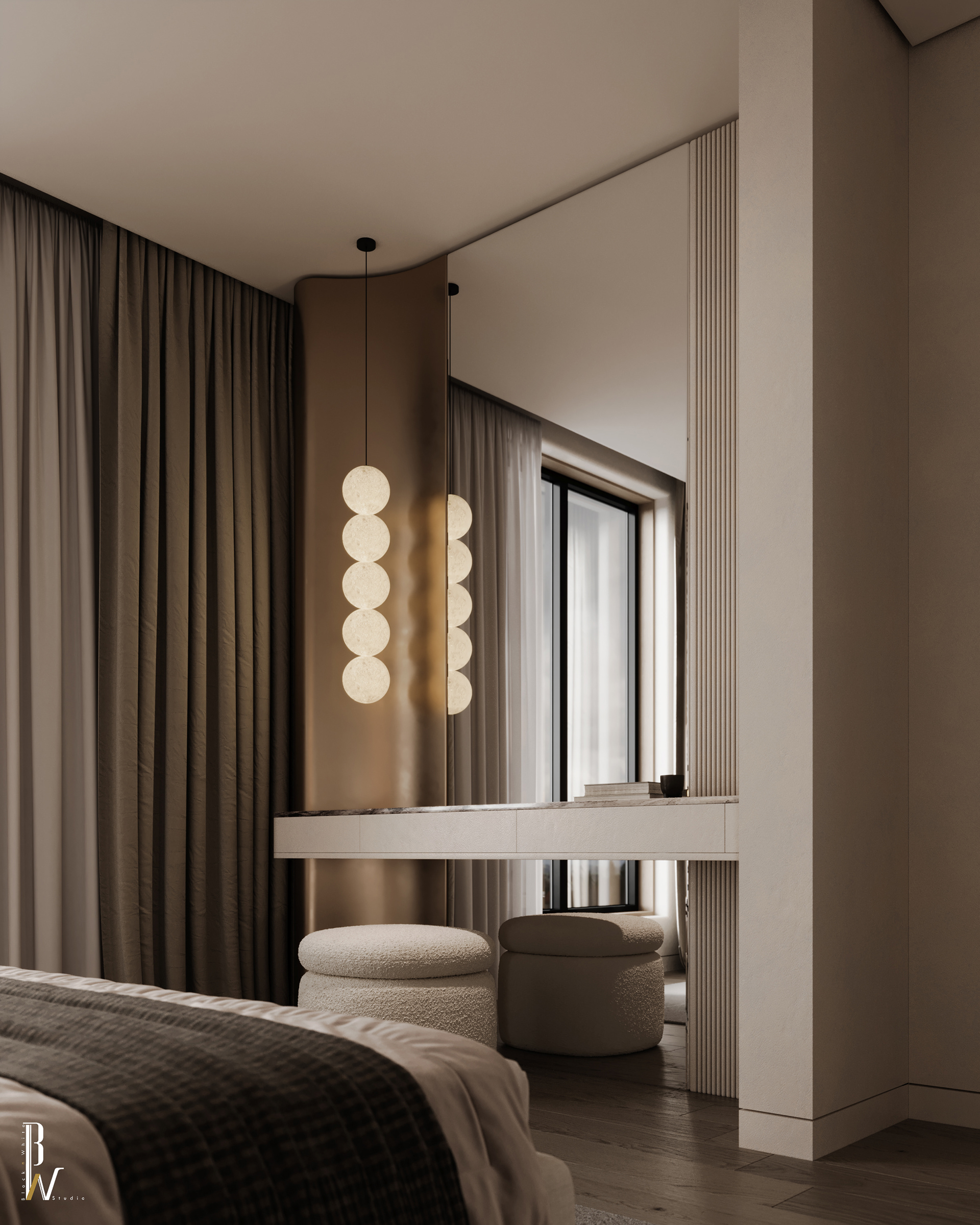 卧室设计丨阿联酋丨Black N White-12