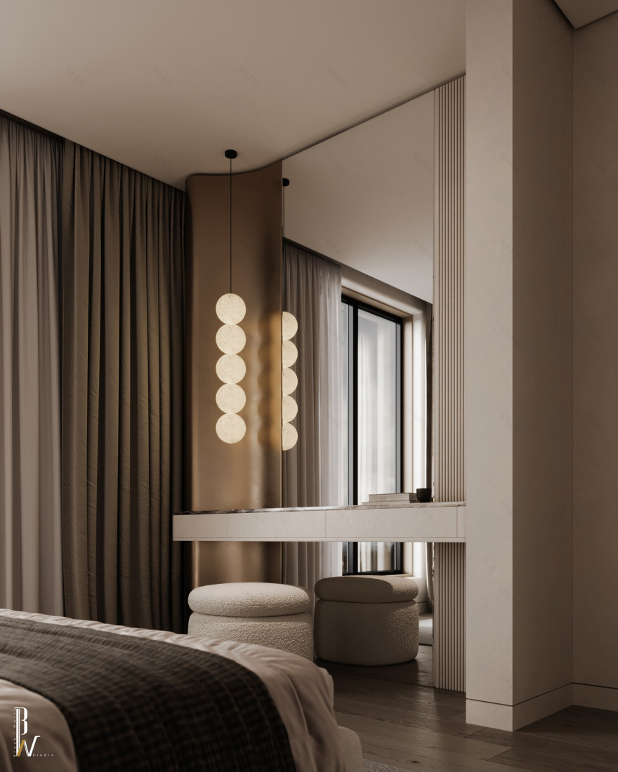 卧室设计丨阿联酋丨Black N White-12