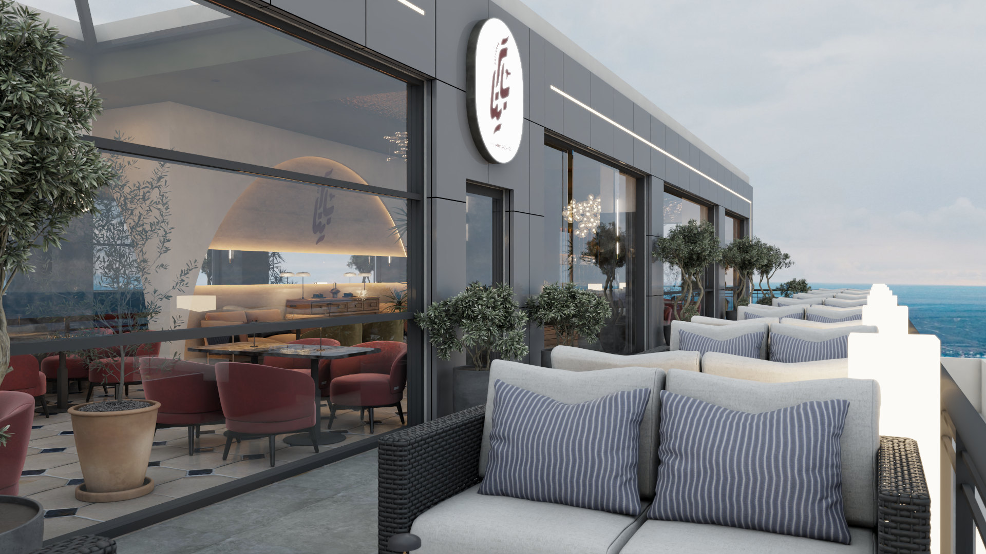 餐厅和水烟休闲室室内设计丨沙特阿拉伯-48