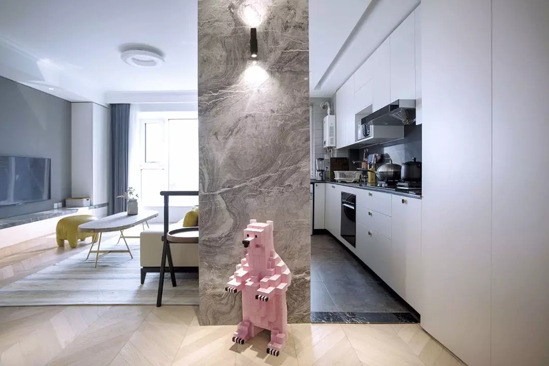 北京女主独居78㎡，改封闭厨房为吧台+开放式，主卫变身衣帽间！ 黄吉空间设计-22