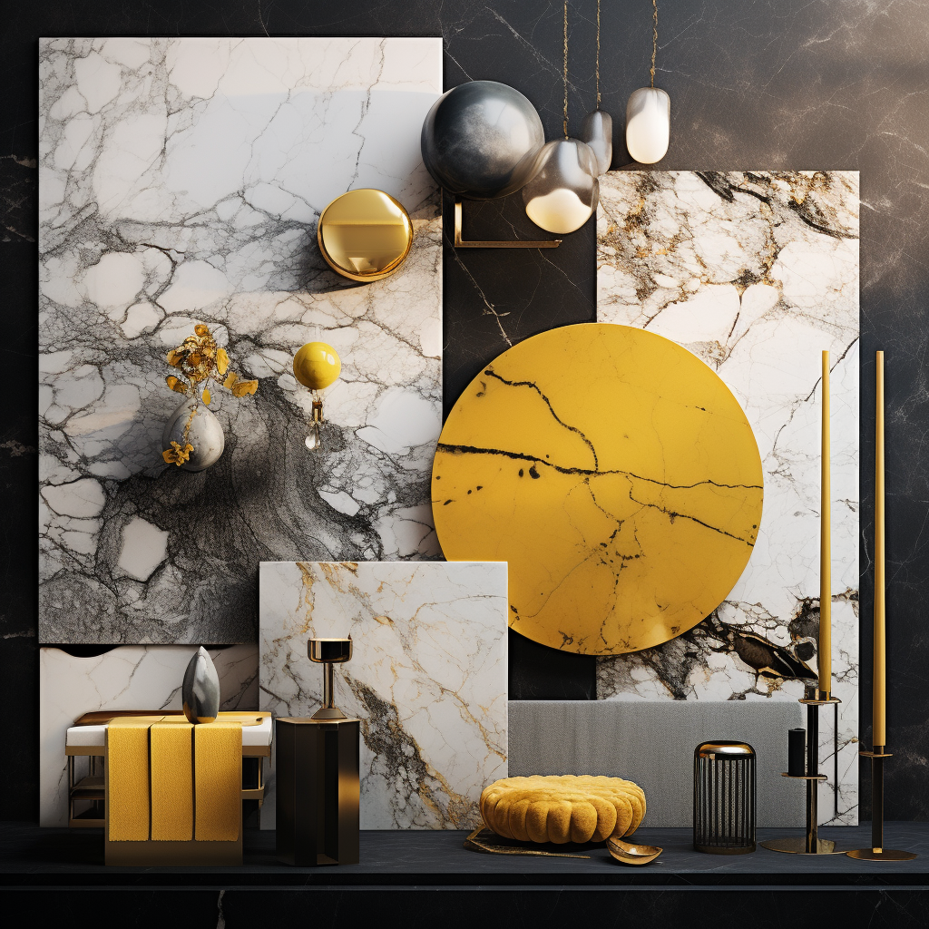 Yellow luxury mood board for interior design-2
