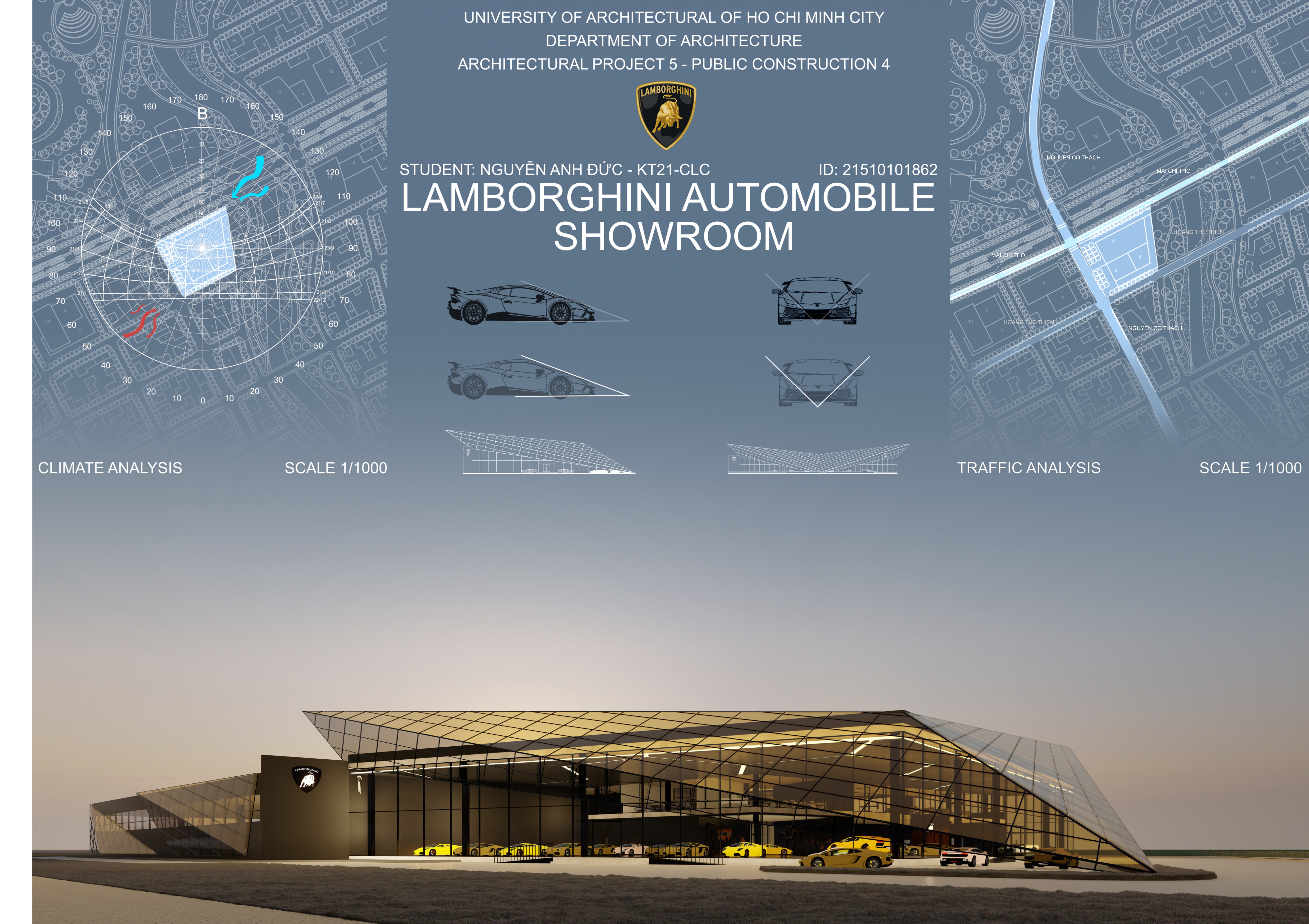 兰博基尼汽车展厅设计丨越南胡志明市丨建筑学院三年级学生-0