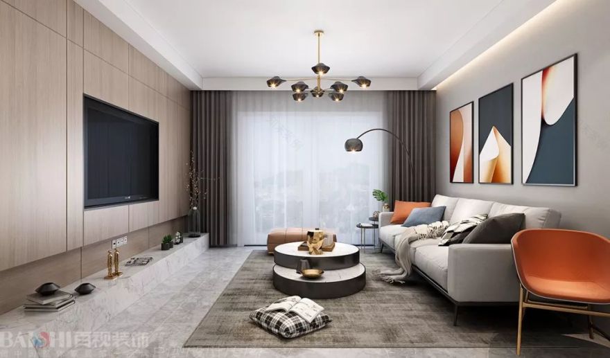 现代极简,百视装饰的 135㎡宽敞生活-15