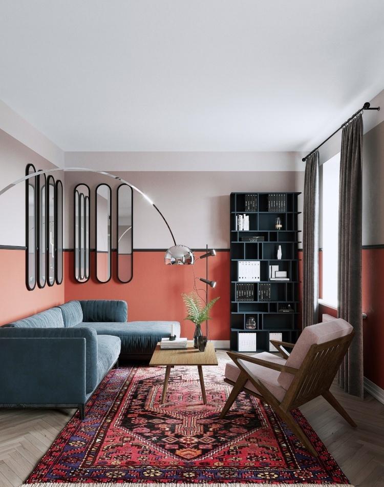红色与蓝色的碰撞,打造时尚居家空间-2