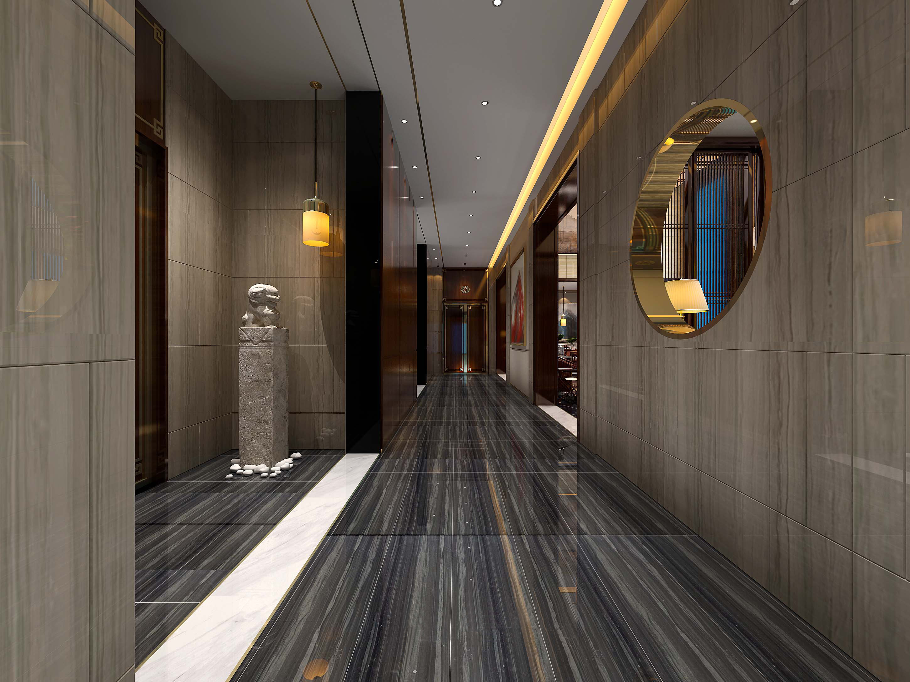 新中式 中式古典 奢华家装别墅样板房-12-32