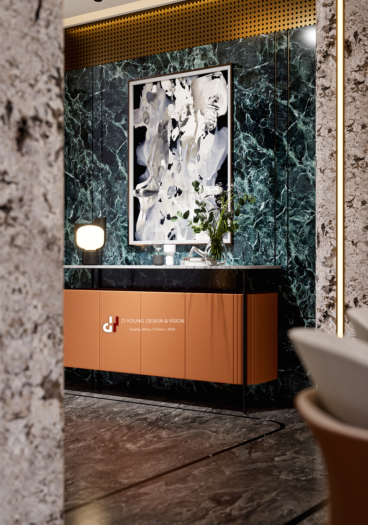 东杨视觉,别墅客餐厅夜景表现丨中国广州-15