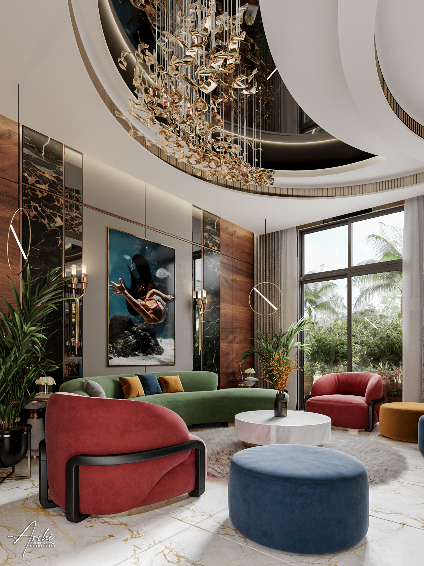 豪华客厅丨阿联酋迪拜丨ARCHI  ARCHITECTS-2
