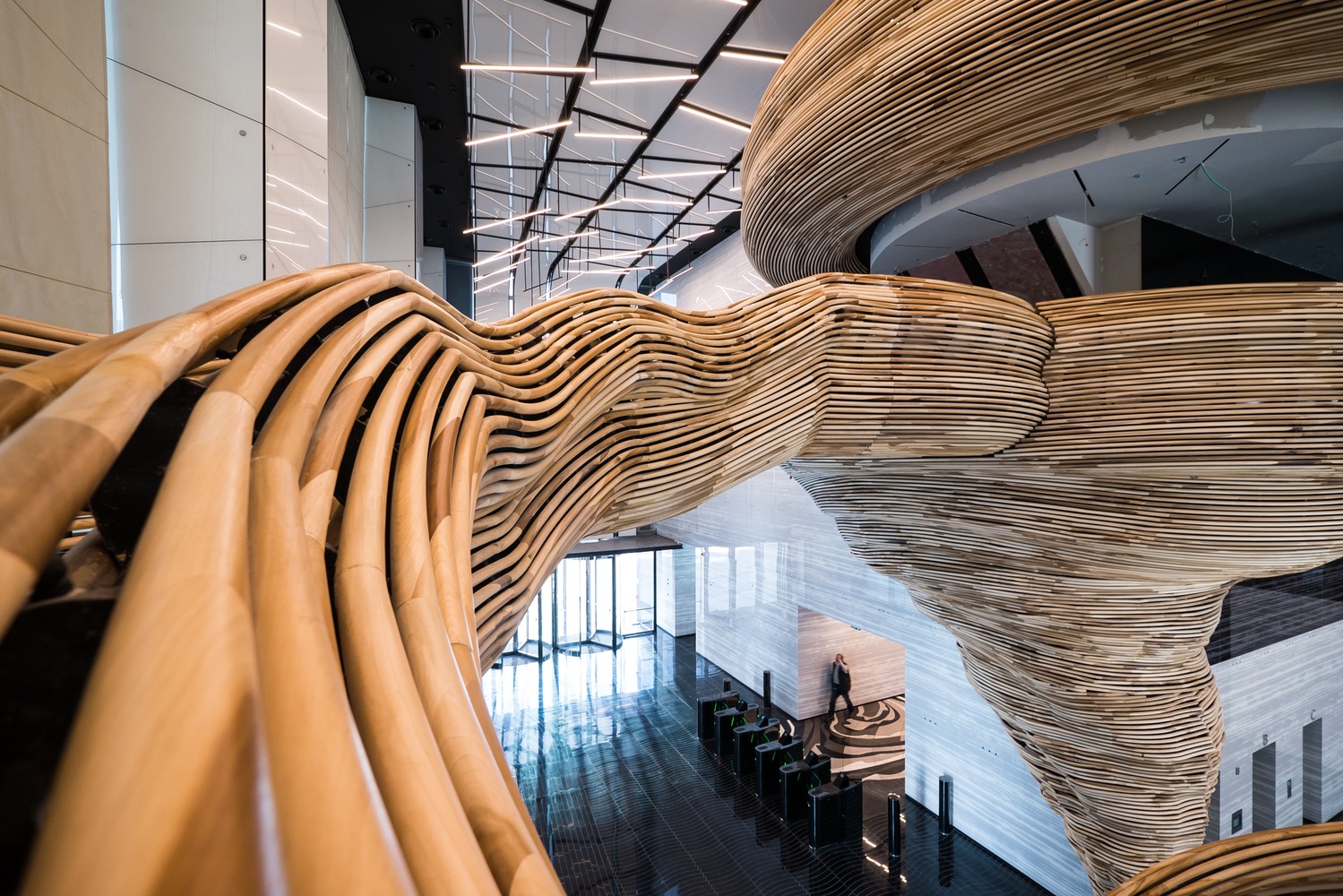 Atrium Tower Lobby | 雕塑式楼梯设计-23