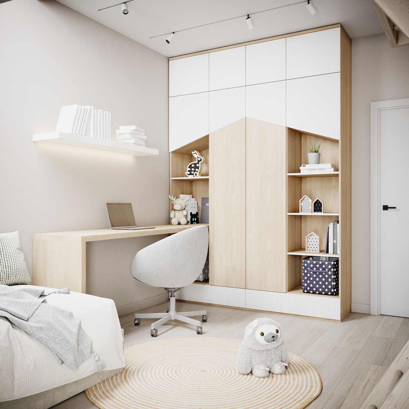 158㎡绿色+暖色系公寓 既清新又温暖-18