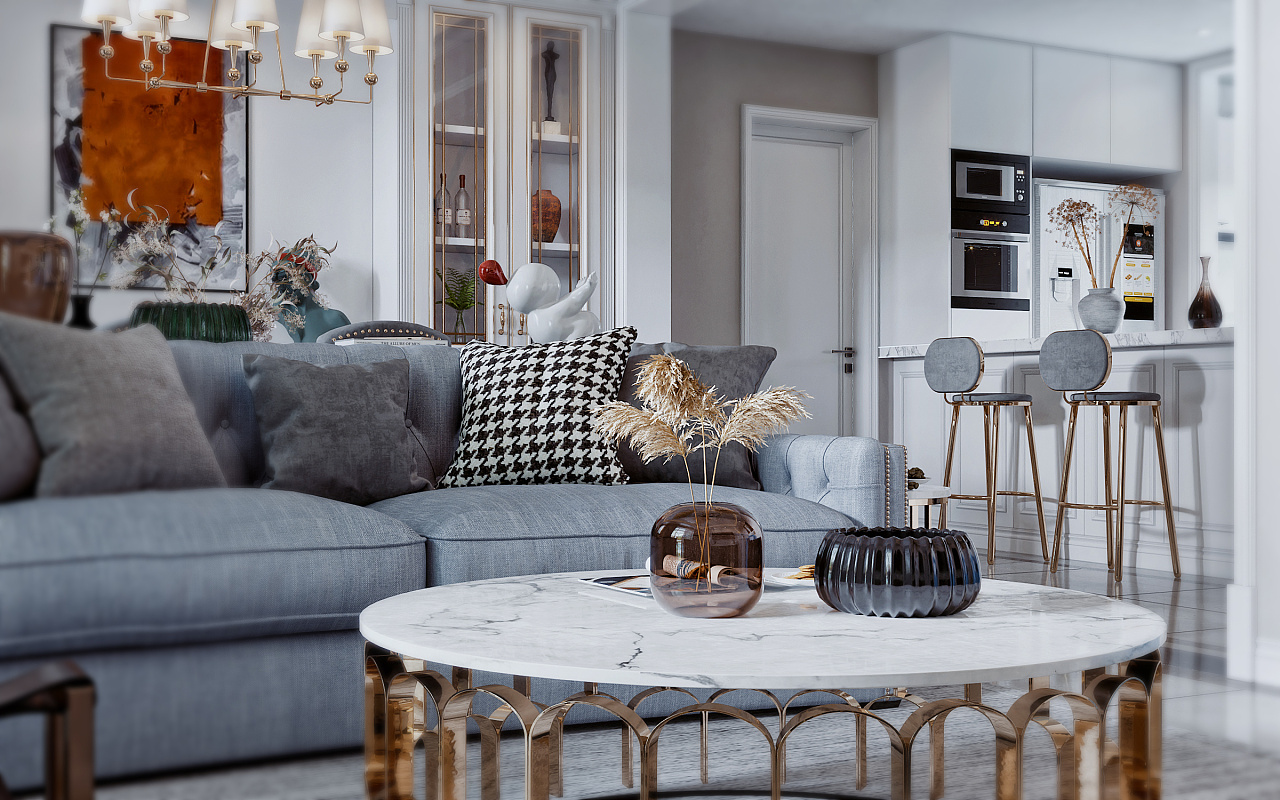 法式轻奢平层设计-17